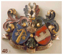 Bemaltes und vergoldetes Wappen