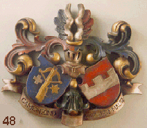 Bemaltes und vergoldetes Wappen